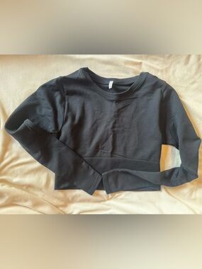 aerie Black Long Sleeve Cropped Tee